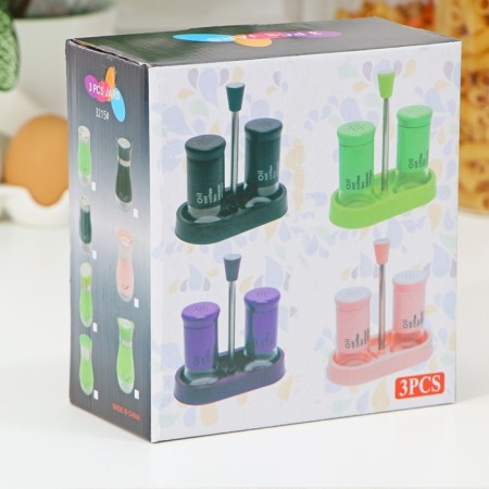 Set for glass spices on the Estel stand, 120 ml, 15 × 8 × 17.5 cm, 2 pcs, black color-5