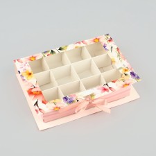 Box for 12 sweets with cells “With Love” 18.5 x 13.5 x 3.5 cm