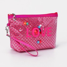 Lightning cosmetic bag, raspberry color