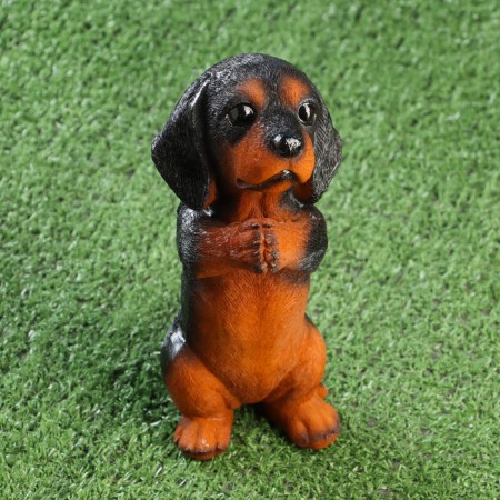 Garden figure "A begging Dachshund" 8x7x19cm-1
