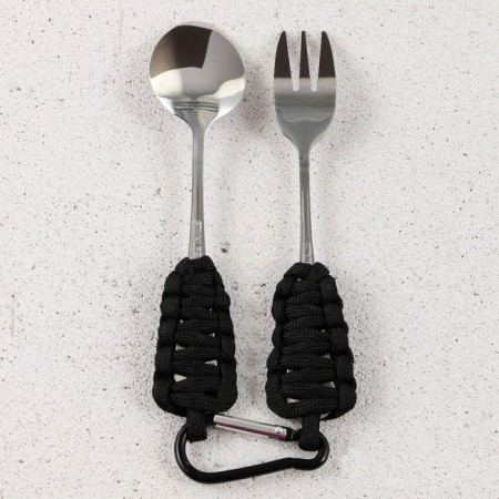 Set a spoon with a fork on a paracord, 13 cm-3