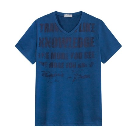 Male T -shirt, size 46, indigo color