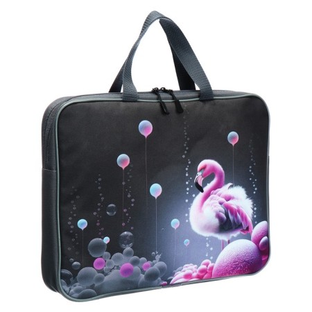 Folder with handles Textile A4, 370 x 280 x 60 mm, Stavia "Flamingo"-1
