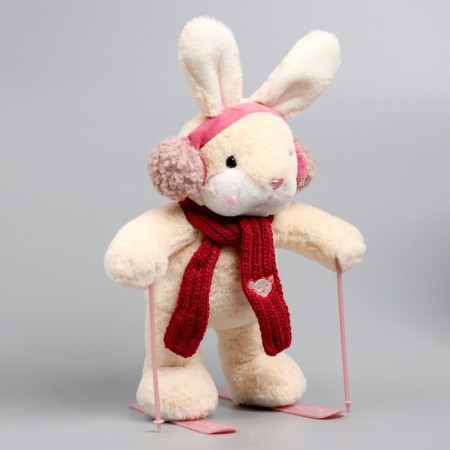 Soft toy "Little Friend", skiing, red scarf-3