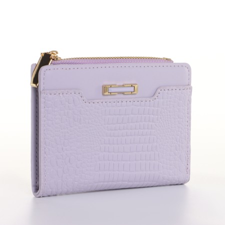 Women's wallet on the button, lilac color