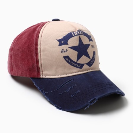 Men's cap "Ibiza", raspberry color, size 56-58