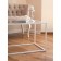 Table Journal loft with glass, 941x488x488, white muar/glass colorless