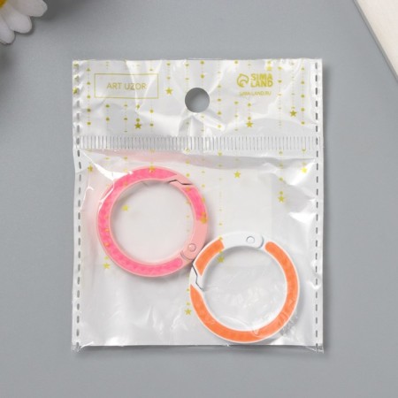 Carabiner Metal "Ring. Insert" set 2 pcs 3.6x3.6 cm-3