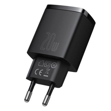 Charger Baseus Compact Quick Charm USB+Type-C, 3A, 20W, Black-3