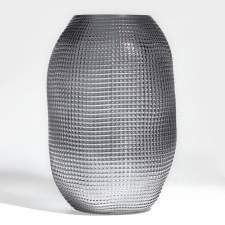 Crocus flower vase made of transparent black glass 30 x 20 x 20 cm