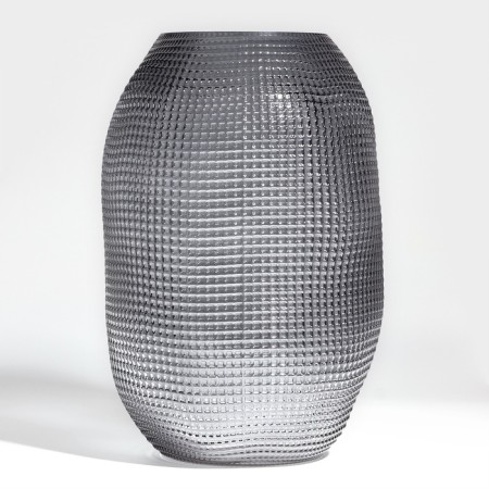 Crocus flower vase made of transparent black glass 30 x 20 x 20 cm