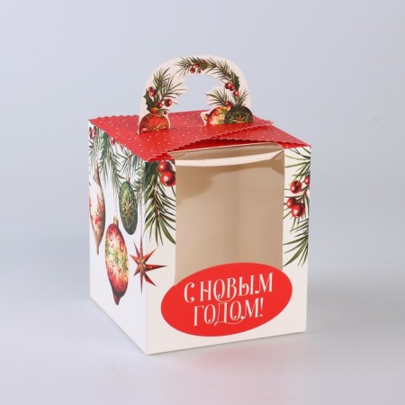 New Year's folding box "Bright balls" 14 x 16 x 14 cm, New Year-1