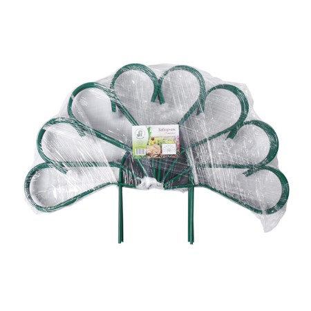 Decorative fence, 62 × 450 cm, 5 sections, metal, green, Pavlin-2, Greengo-10