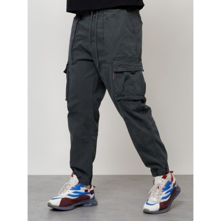 Cargo jeans men, size 54, dark gray color-7