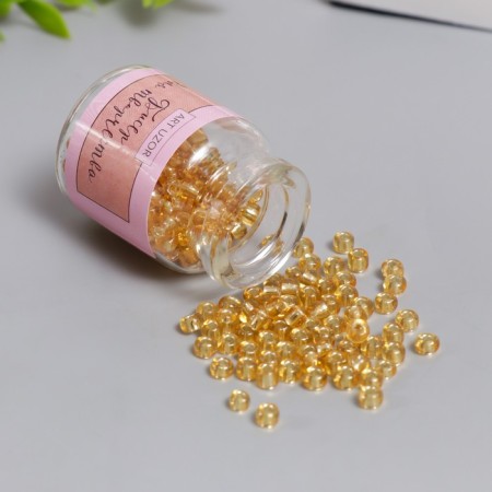 Circular beads 6/0 in the bottle "Caramel" transparent-color 20 g-1