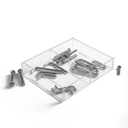 Presentation stand, two compartments 20.3 × 15.4 × 3.8 cm, 2 mm outplaw, in a protective film-2