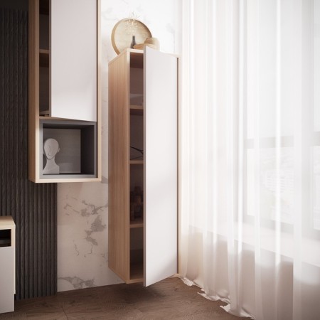 Cabinet of hinged varnish 8, 300x320x1150, thuja light/cashmere-5