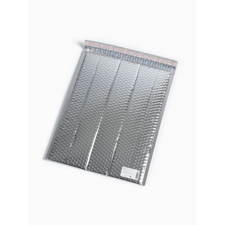 Package puff -up package, with a valve and an adhesive layer, 32x40+4 cm, p/e, 3 layers, metallizir-1