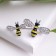 Brooch "Bees", colored in silver