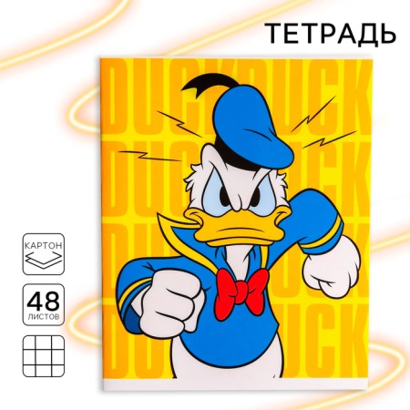 Notebook 48 sheets in a cage, cardboard cover, Donald Duck