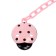 Holder for the nipple - dummy "ladybug", on the chain, pink color