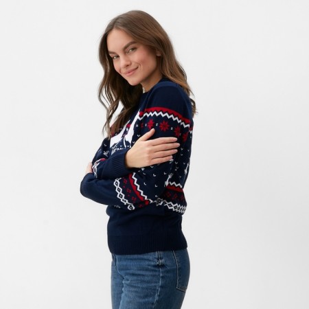 Knitted jumper KAFTAN "Family look" size 42, blue-8