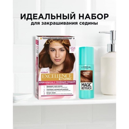 Hair Cream L’Oreal Excellence Creme, tone 4.54 rich copper-10