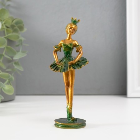 Polystone souvenir "Ballerina in a green pack" 13.2x5.3x5.2 cm