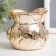 Ceramics candlestick for 1 candle "Council with chamomile" gold 7x7x6.5 cm