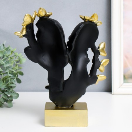 Souvenir Polystone Bust "couple - tenderness. Roy butterflies" black with gold 7x21.5x29 cm-2