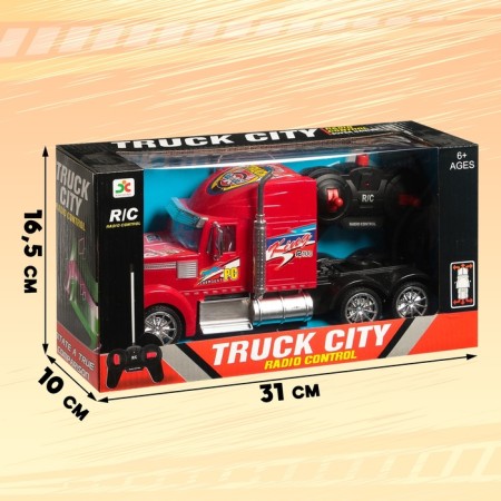 Radio -controlled “tractor” truck, works red batteries red-3