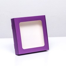 Self -charged box with a lilac window, 16 x 16 x 3 cm