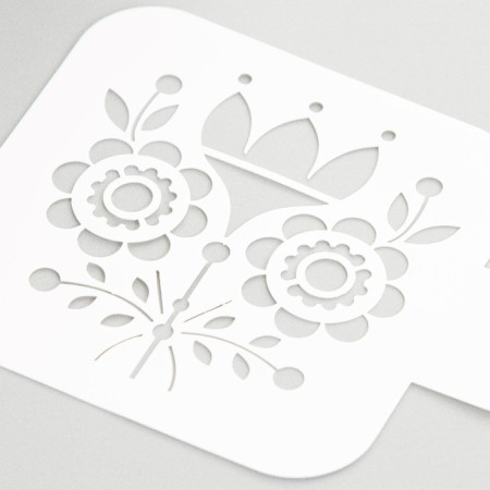 Plastic stencil "Flower" 9x9 cm-2