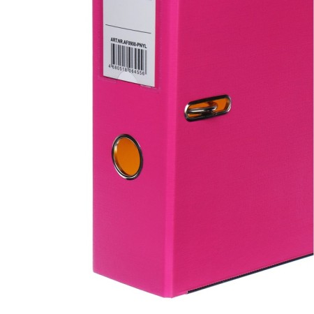 A4, 75 mm, Lamark, PVC, double-sided coating, metal edging, pocket for a spine, collected, pink/yellow-2