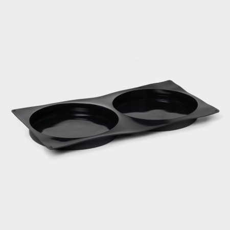 Baking uniform “Biscotto”, silicone, 42.5 × 23.5 × 3 cm, 2 cells (D = 20 cm), black color-5