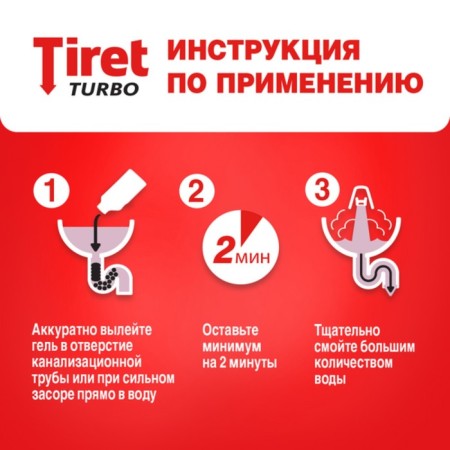 Gel to eliminate complex blockages Tiret Turbo, 1 liter-1