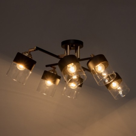 Dominica chandelier 6he27 40W black and gold 55x42x27 cm-2