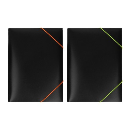 A4, 500 μm elastic band, calligrata, root of 15 mm, black, mix (neon colored elastic bands)-1