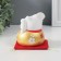 Souvenir Ceramics "Cat Mani-Neko with fan" Gold 8x8x8.5 cm