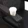 Roatan chair, with cup holders, 73x70x79 cm, mokko color, with a black pillow
