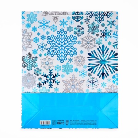 Package Gift New Year Laminated "Snowflakes", XL 40 x 49 x 19 cm, New Year-5