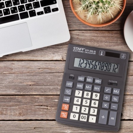Calculator desktop 12 categories Staff Plus STF-333, double power-8