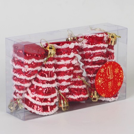Christmas tree decoration "Festive Christmas tree" (set 6 pcs) 3.5x7 cm, red-1