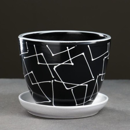 Pot Flower Illusion Black 1 L