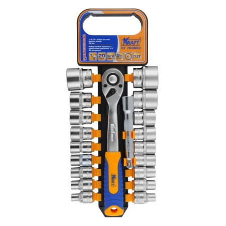 A set of end heads Kraft KT700690, with ratchery, 1/2 ", 8-32 mm, 20 items