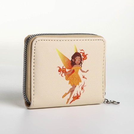 Lightning wallet, card for cards, for coins, beige color-1