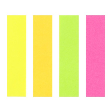 Blocking with a sticky edge of 12 mm x 50 mm, paper, 4 colors of 80 sheets, neon-4