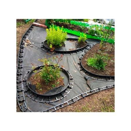 The border is garden, plastic, h = 78 mm, 8 m, 32 pegs, "geoplastboard"-5
