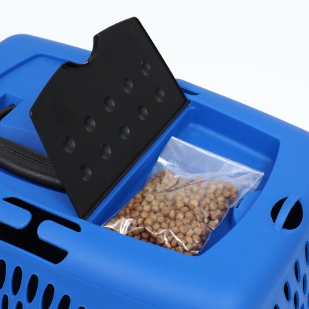 Carriage for animals with a plastic door, 40 x 32 x 26, blue-11