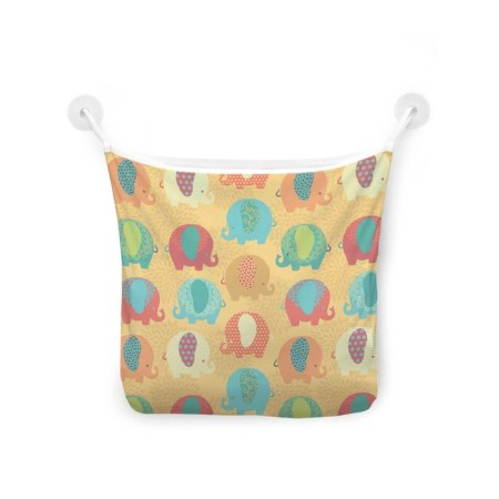Organizer in a bath on suction cups “Bright elephants”, for storing toys and little things, size 33x39 cm-2